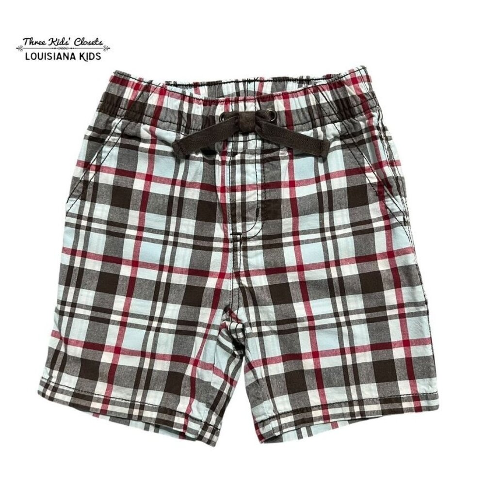 Gymboree 12-18m Red & Brown Plaid Shorts